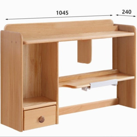 Oak & Beech Solid Wood Bookshelf Natural Finish Versatile Desktop Storage Shelf for Home & Office