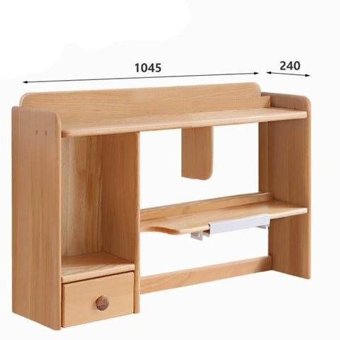 Oak & Beech Solid Wood Bookshelf Natural Finish Versatile Desktop Storage Shelf for Home & Office