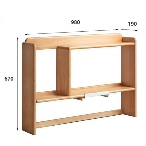 Oak & Beech Solid Wood Bookshelf Natural Finish Versatile Desktop Storage Shelf for Home & Office