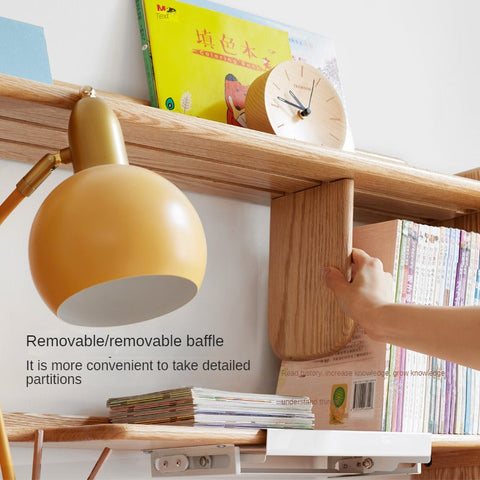 Oak & Beech Solid Wood Bookshelf Natural Finish Versatile Desktop Storage Shelf for Home & Office