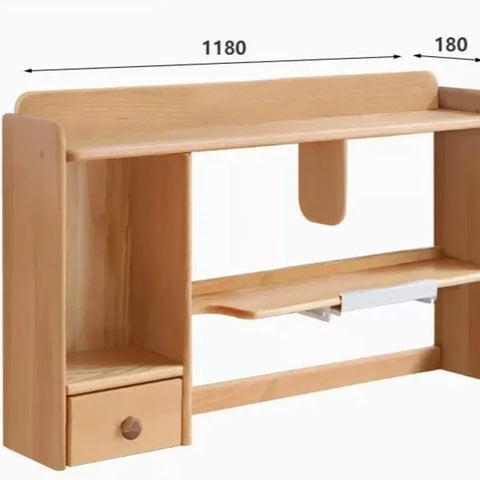 Oak & Beech Solid Wood Bookshelf Natural Finish Versatile Desktop Storage Shelf for Home & Office