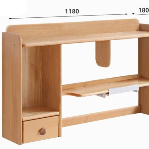 Oak & Beech Solid Wood Bookshelf Natural Finish Versatile Desktop Storage Shelf for Home & Office