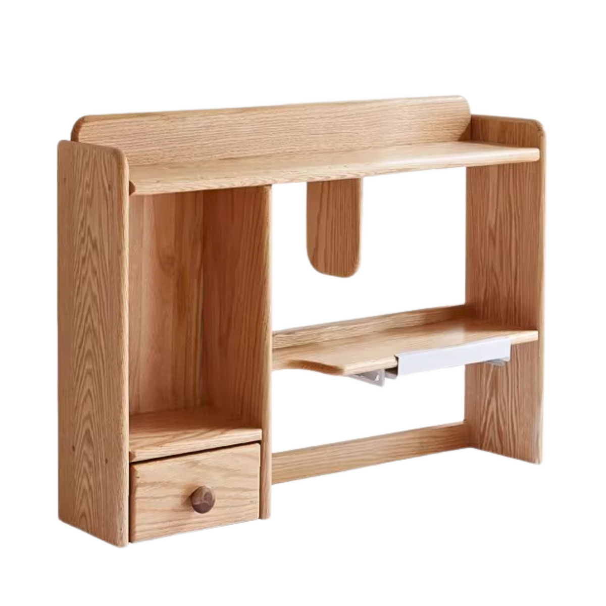 Oak & Beech Solid Wood Bookshelf Natural Finish Versatile Desktop Storage Shelf for Home & Office