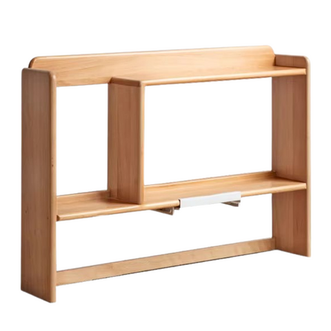 Oak & Beech Solid Wood Bookshelf Natural Finish Versatile Desktop Storage Shelf for Home & Office