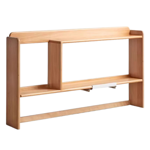 Oak & Beech Solid Wood Bookshelf Natural Finish Versatile Desktop Storage Shelf for Home & Office