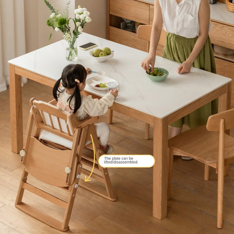 Beech Solid Wood Adjustable Baby Dining Chair Natural Finish Foldable & Safe Child Seat