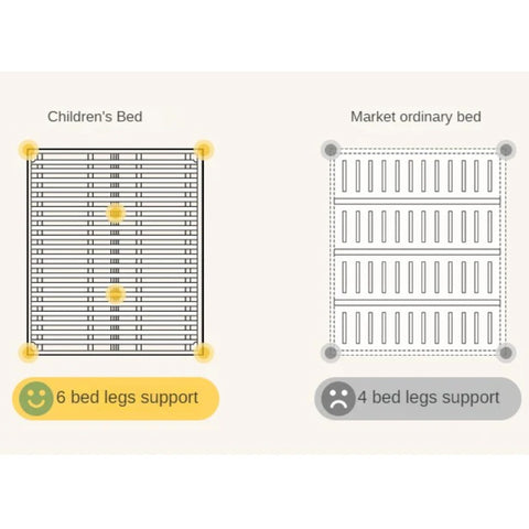 Beech solid wood children's guardrail bed with light