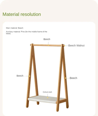 Beech Solid Wood Kids Wardrobe