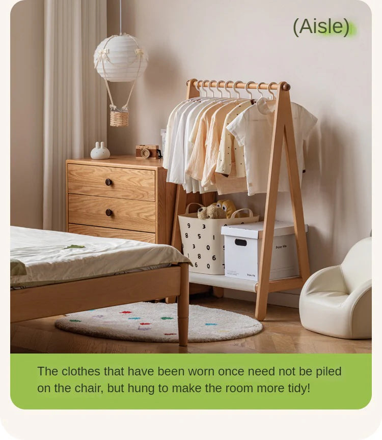 Beech Solid Wood Kids Wardrobe