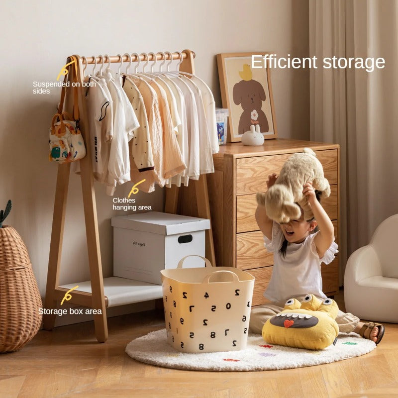 Beech Solid Wood Kids Wardrobe