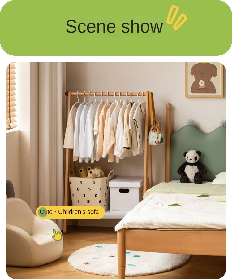 Beech Solid Wood Kids Wardrobe