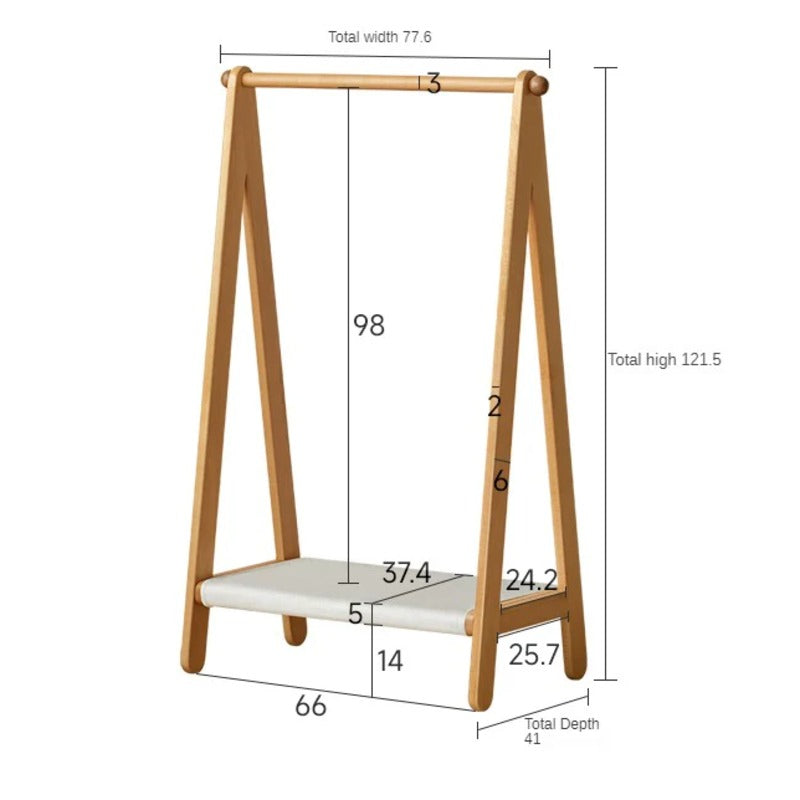 Beech Solid Wood Kids Wardrobe