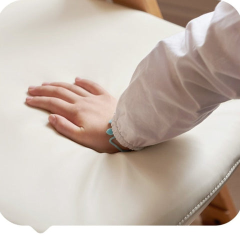 Beech Solid Wood Kids Adjustable Study Chair Green Leaves Ergonomic Learning Chair with Cushion & Pedal