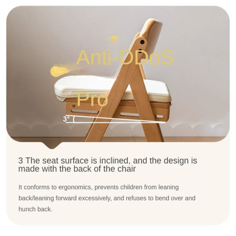 Beech Solid Wood Kids Adjustable Study Chair Green Leaves Ergonomic Learning Chair with Cushion & Pedal