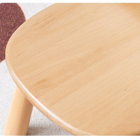 Beech Solid Wood Adjustable Lift Chair for Children Natural Finish Ergonomic Writing and Dining Chair with Cushion