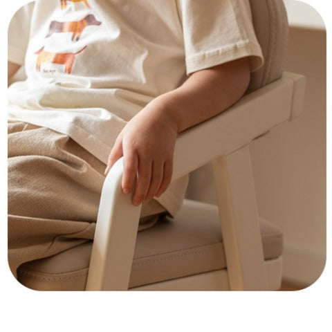 Birch Solid Wood Cream Adjustable Children Learning Chair Ergonomic Lift Writing Desk Seat