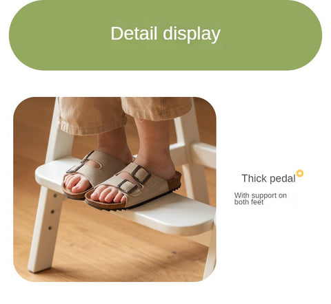 Birch Solid Wood Cream Adjustable Children Learning Chair Ergonomic Lift Writing Desk Seat