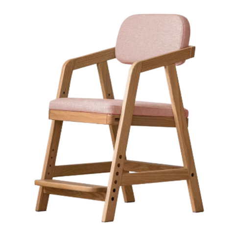 Birch Solid Wood Cream Adjustable Children Learning Chair Ergonomic Lift Writing Desk Seat