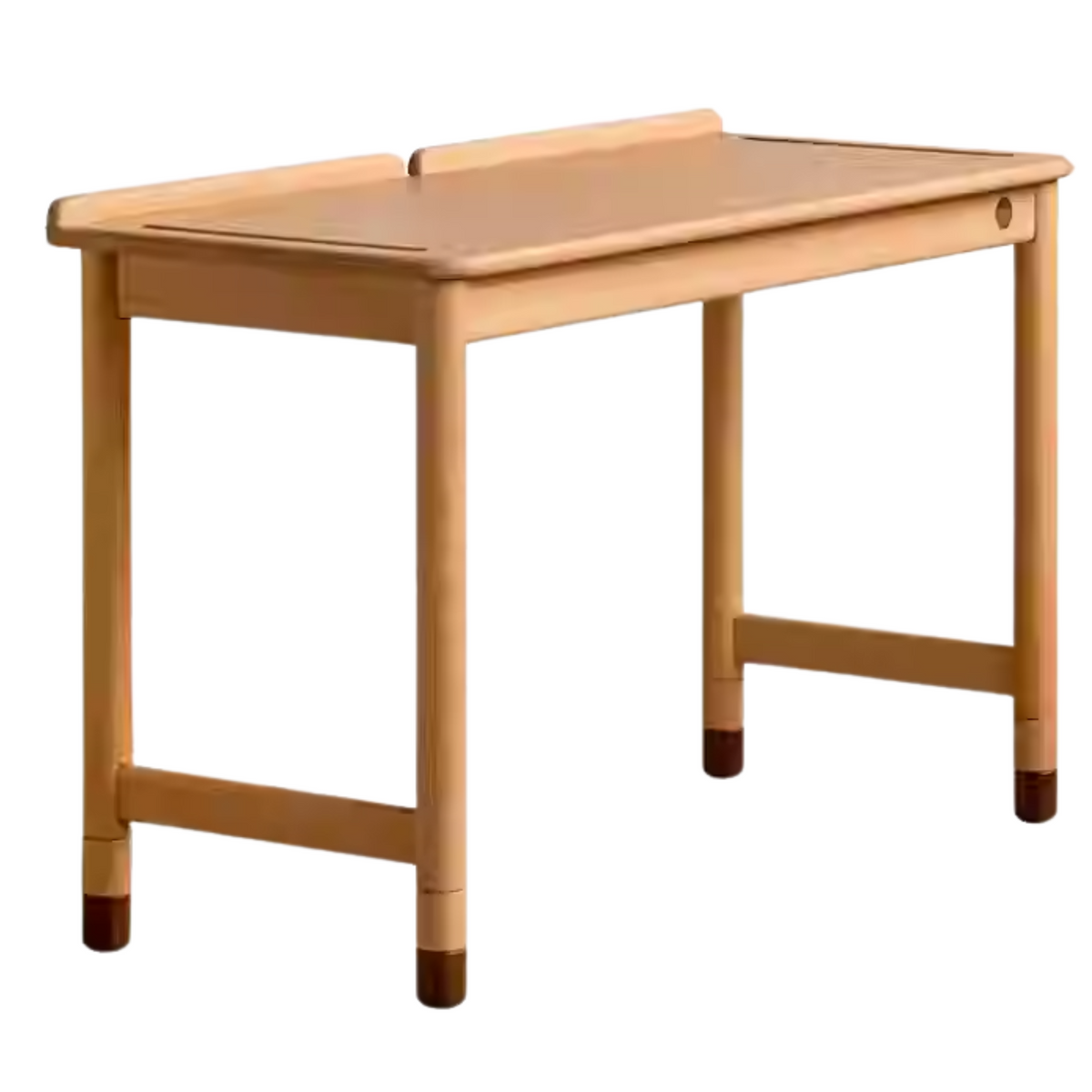 Beech Solid Wood Childrens Learning Desk Natural Finish Adjustable Height Writing Table for Kids
