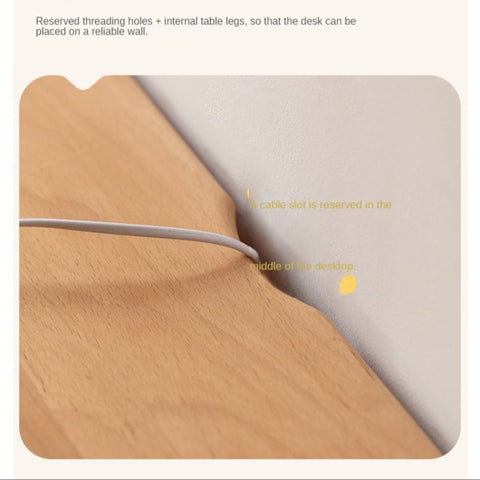 Beech Solid Wood Childrens Desk Natural Finish with Double Drawers for Study & Writing