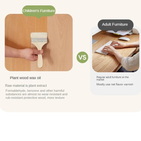 Beech Solid Wood Adjustable Children Study Chair with Leather Seat & Stackable Design in Olive Green Milky White Lemon Yellow