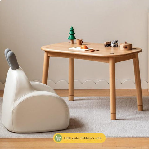 Beech Solid Wood Natural Finish Handmade Childrens Table for Study Play & Craft