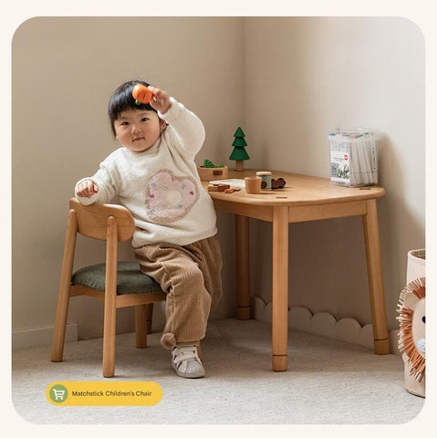 Beech Solid Wood Natural Finish Handmade Childrens Table for Study Play & Craft