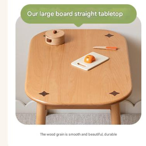 Beech Solid Wood Natural Finish Handmade Childrens Table for Study Play & Craft