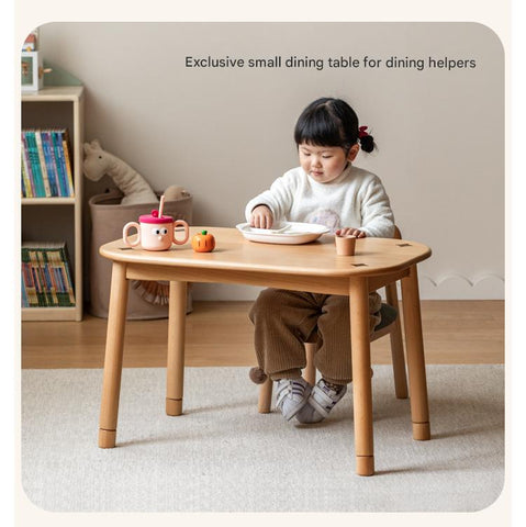 Beech Solid Wood Natural Finish Handmade Childrens Table for Study Play & Craft