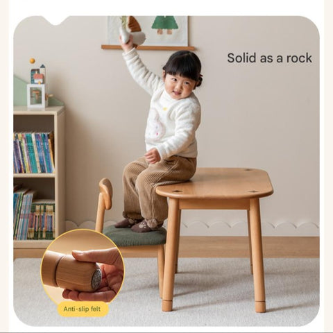 Beech Solid Wood Natural Finish Handmade Childrens Table for Study Play & Craft