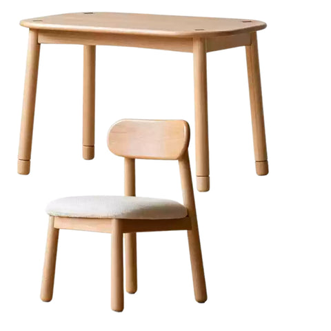 Beech Solid Wood Natural Finish Handmade Childrens Table for Study Play & Craft