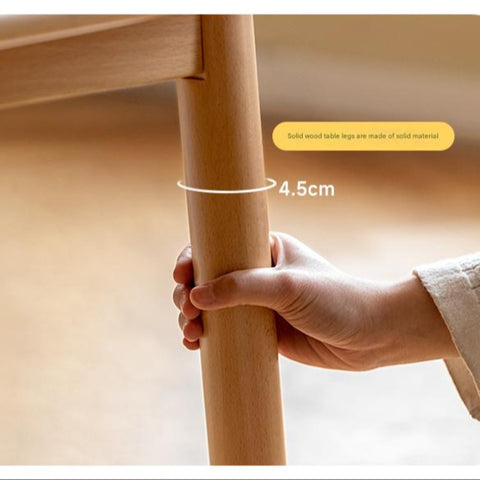 Beech Solid Wood Natural Finish Handmade Childrens Table for Study Play & Craft