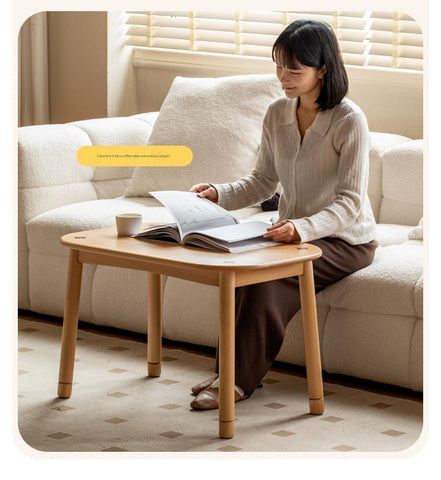 Beech Solid Wood Natural Finish Handmade Childrens Table for Study Play & Craft