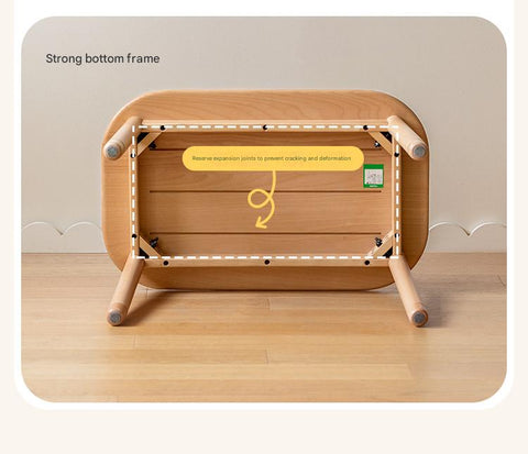 Beech Solid Wood Natural Finish Handmade Childrens Table for Study Play & Craft