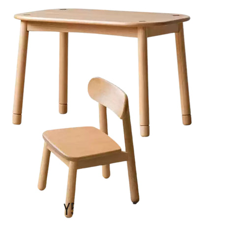 Beech Solid Wood Natural Finish Handmade Childrens Table for Study Play & Craft