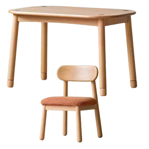 Beech Solid Wood Natural Finish Handmade Childrens Table for Study Play & Craft