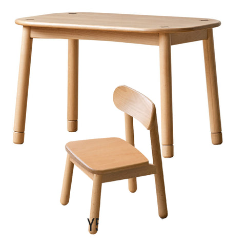 Beech Solid Wood Natural Finish Handmade Childrens Table for Study Play & Craft