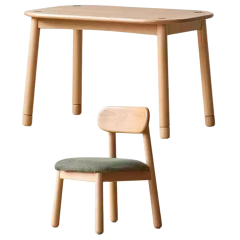 Beech Solid Wood Natural Finish Handmade Childrens Table for Study Play & Craft