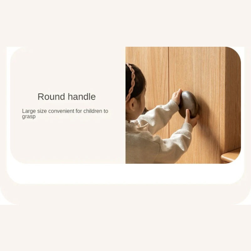 Oak, Solid Rubberwood Kids Sliding Door Wardrobe