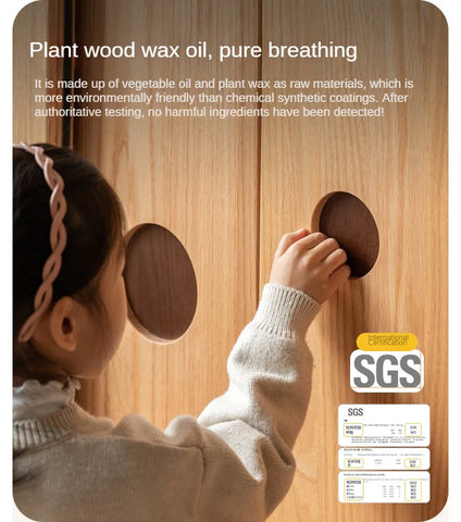 Oak, Solid Rubberwood Kids Sliding Door Wardrobe