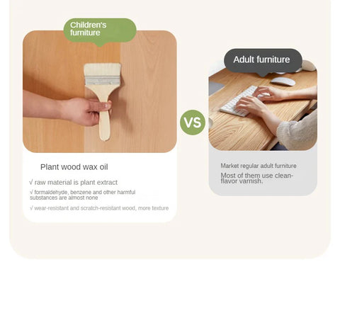 Oak, Solid Rubberwood Kids Sliding Door Wardrobe