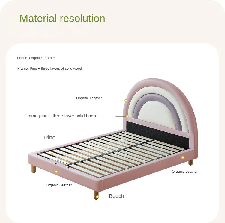 Organic leather Children's Soft Rainbow Bed.