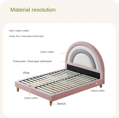 Organic leather Children's Soft Rainbow Bed.