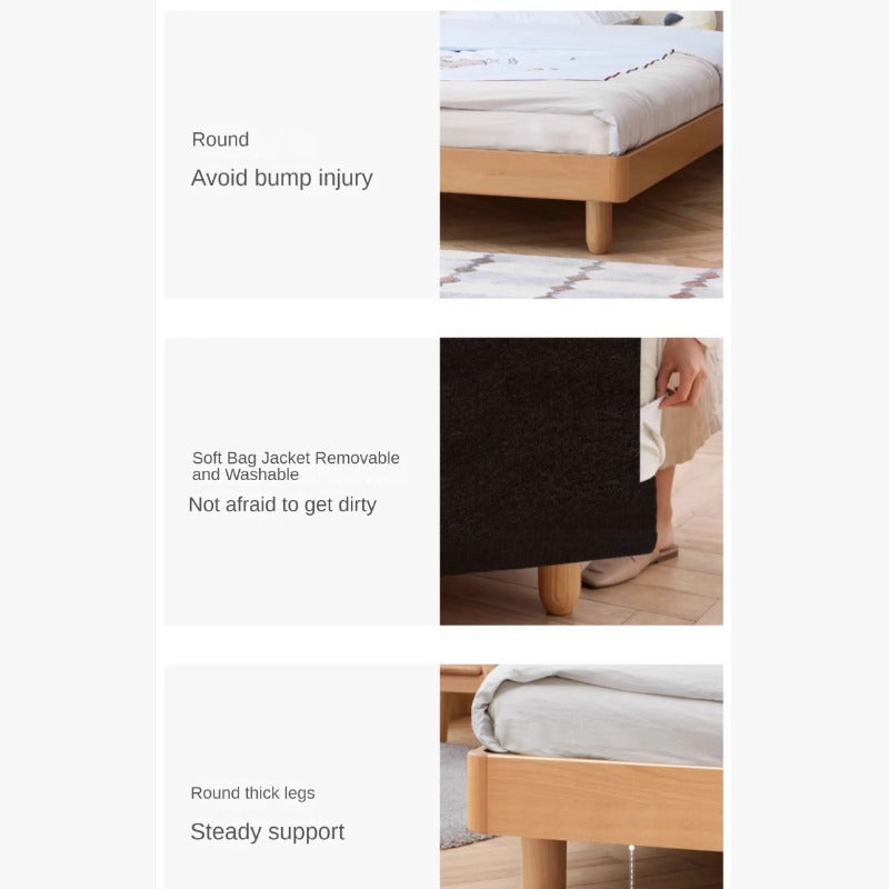 Beech Solid Wood Children's Soft Single Bed