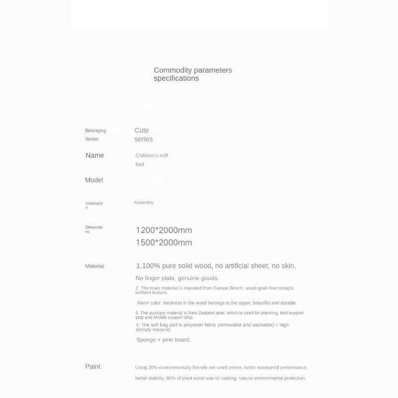 Beech Solid Wood Children's Soft Single Bed