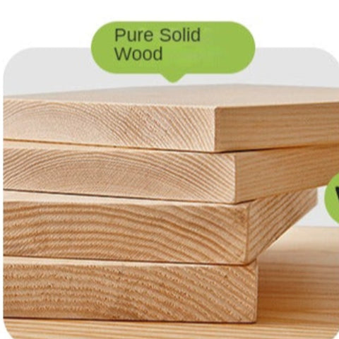 Beech Solid Wood Childrens Stool Natural Finish & Organic Leather Upholstery Durable Playroom Seating