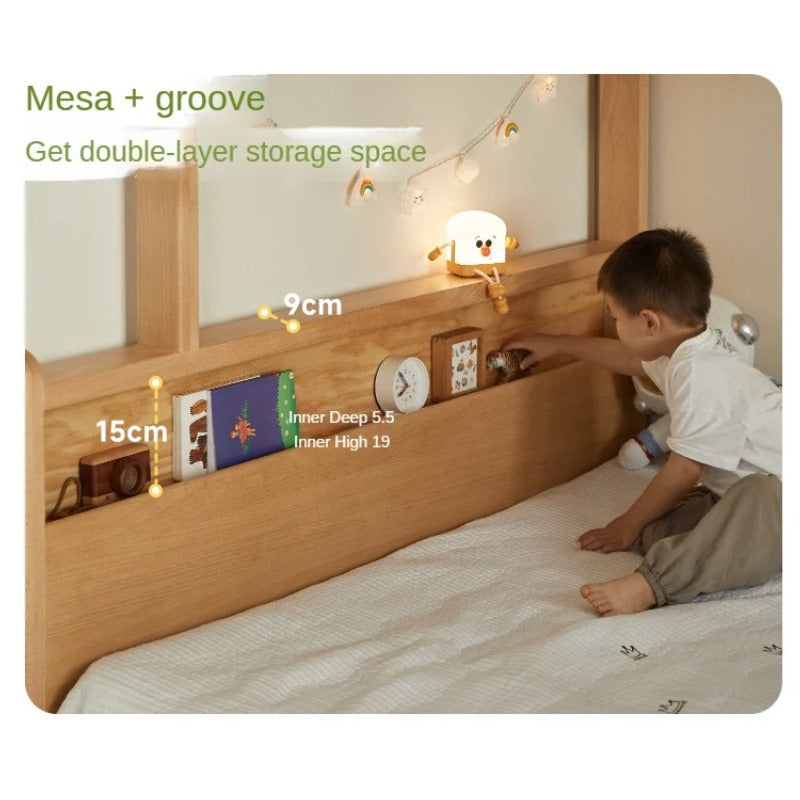Beech Solid Wood Children's Storage Bunk Bed
