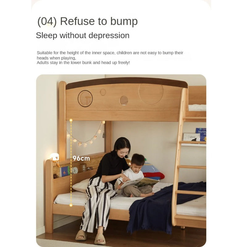 Beech Solid Wood Children's Storage Bunk Bed