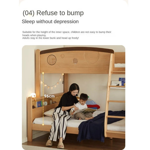 Beech Solid Wood Children's Storage Bunk Bed