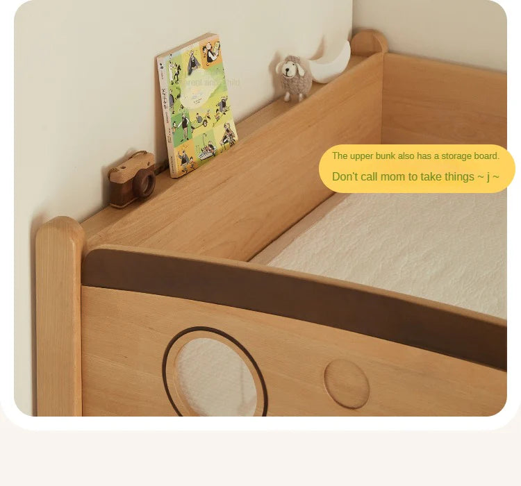 Beech Solid Wood Children's Storage Bunk Bed